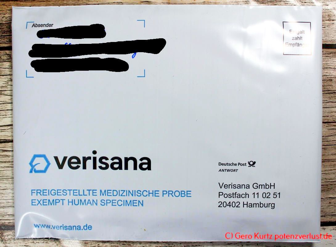 PSA-Test von Verisana - Rücksendebriefumschlag