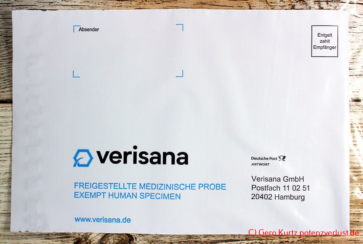 PSA-Test von Verisana - Rückumschlag
