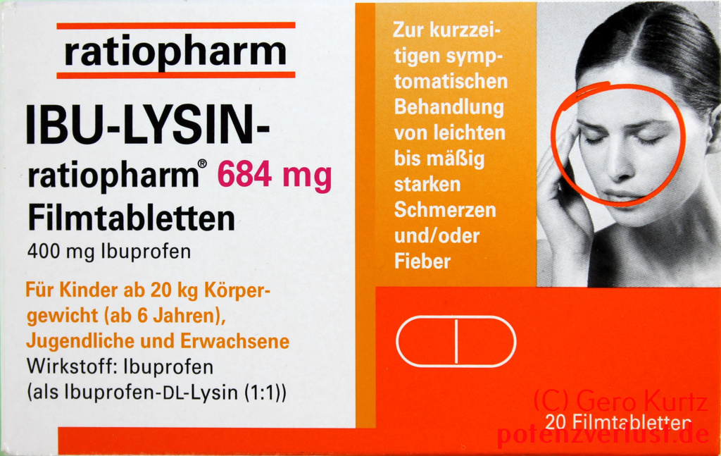 Ibu-Lysin von Ratiopharm Verpackung Vorderansicht