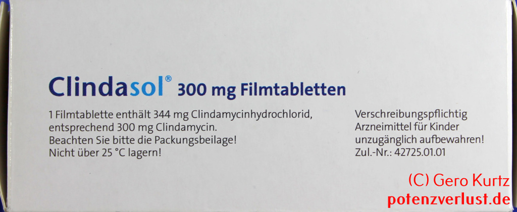 Antibiotikum Clindasol Verpackung Seitenansicht